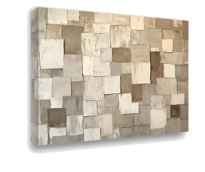 Neutral Mosaic: Abstract Square Composition