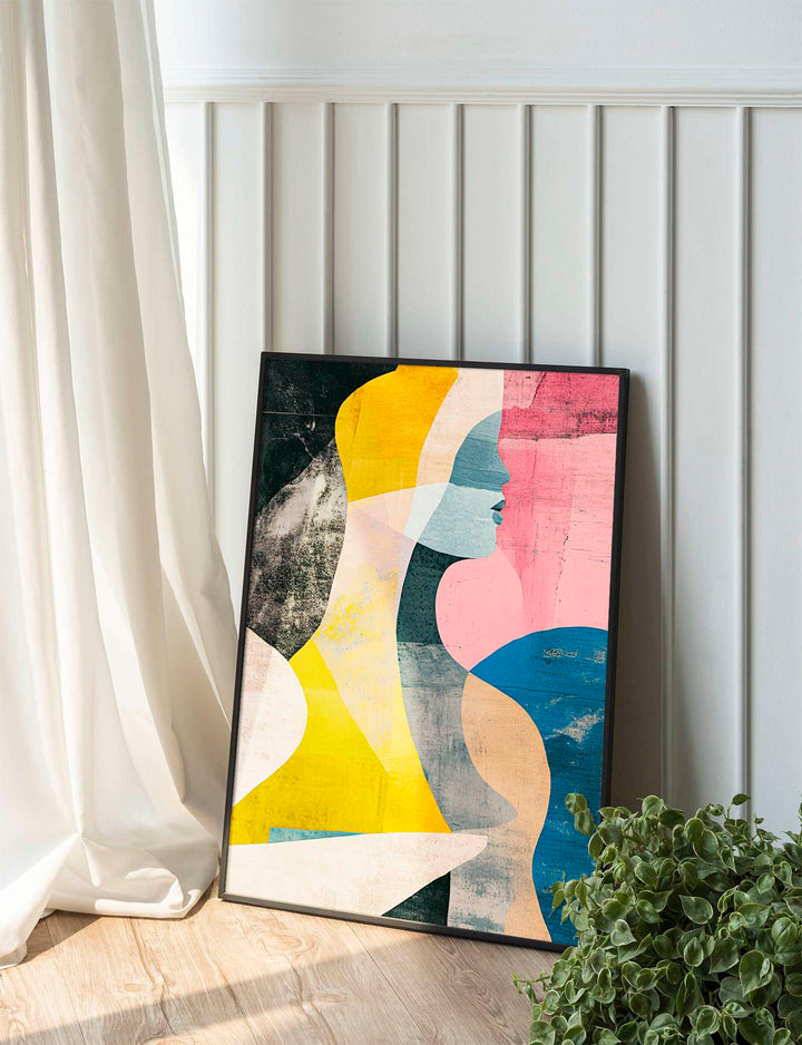 Elegant Abstract Woman: Colorful Illustration