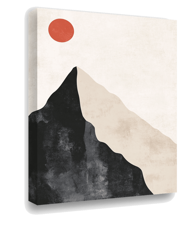 Serene Peaks: Minimalist Mountain Sunrise