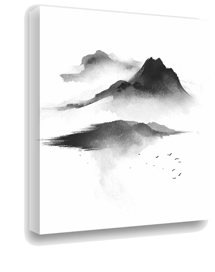 Whispers of Nature: Minimalist Mountain Landscape