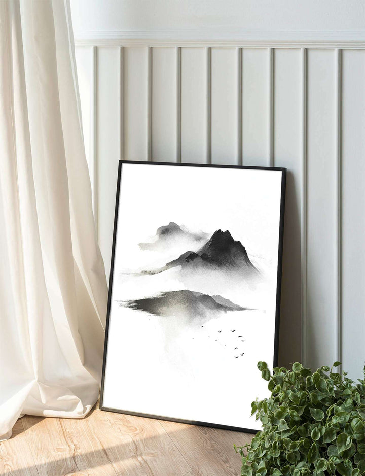 Whispers of Nature: Minimalist Mountain Landscape