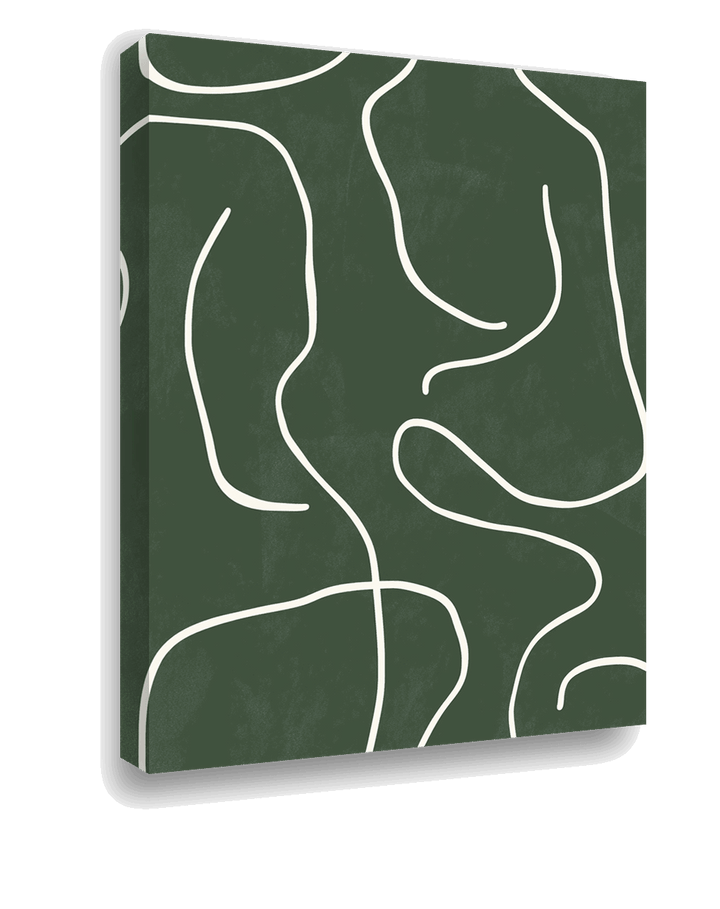 Organic Whispers: Minimalist Line Art in Green