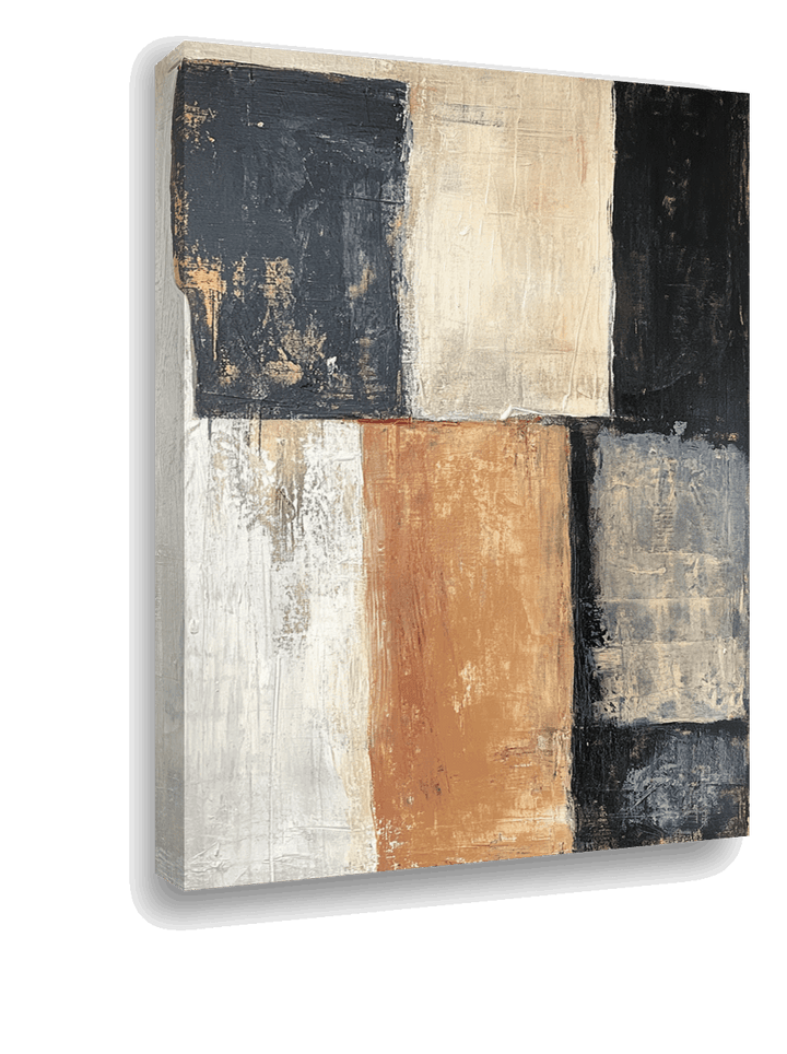 Timeless Blocks: Rustic Elegance in Black and Beige