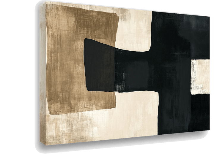 Subtle Dynamics: Beige and Black Composition