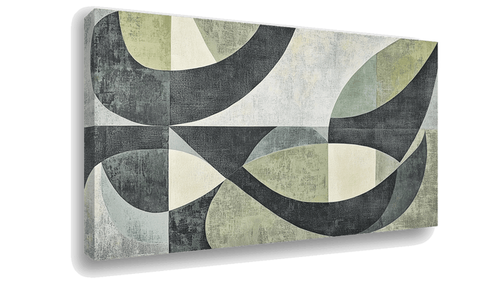 Modern Elegance: Sage Green and Gray Geometric Art