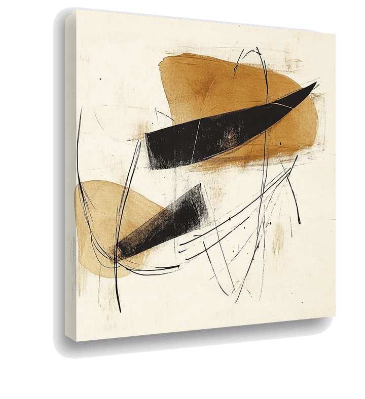 Serene Curves: Abstract Neutral Tones Artwork