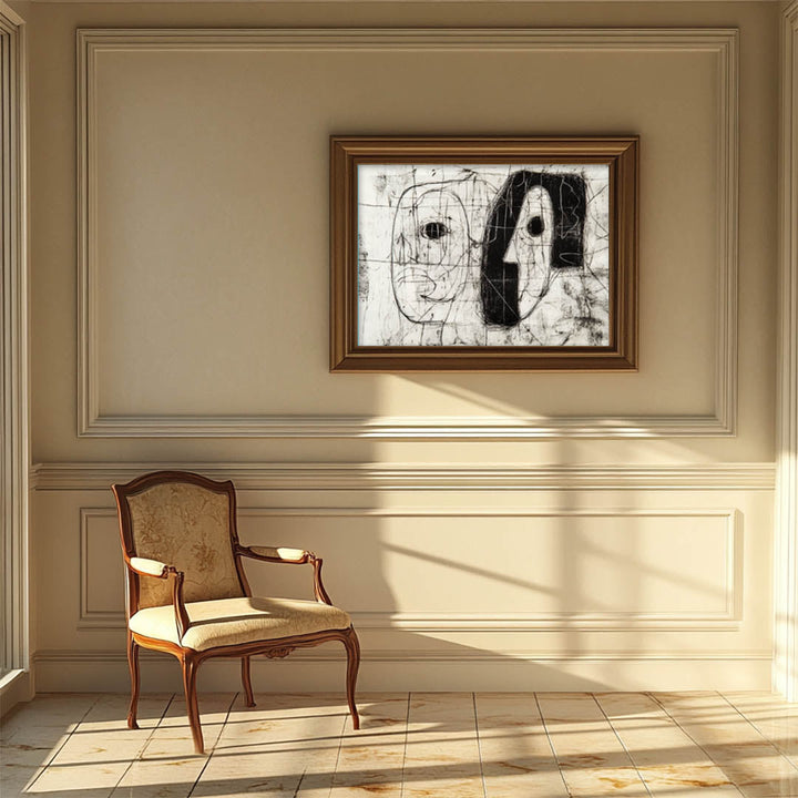 Monochrome Visions: Dual Faces in Picasso's Cubist Style