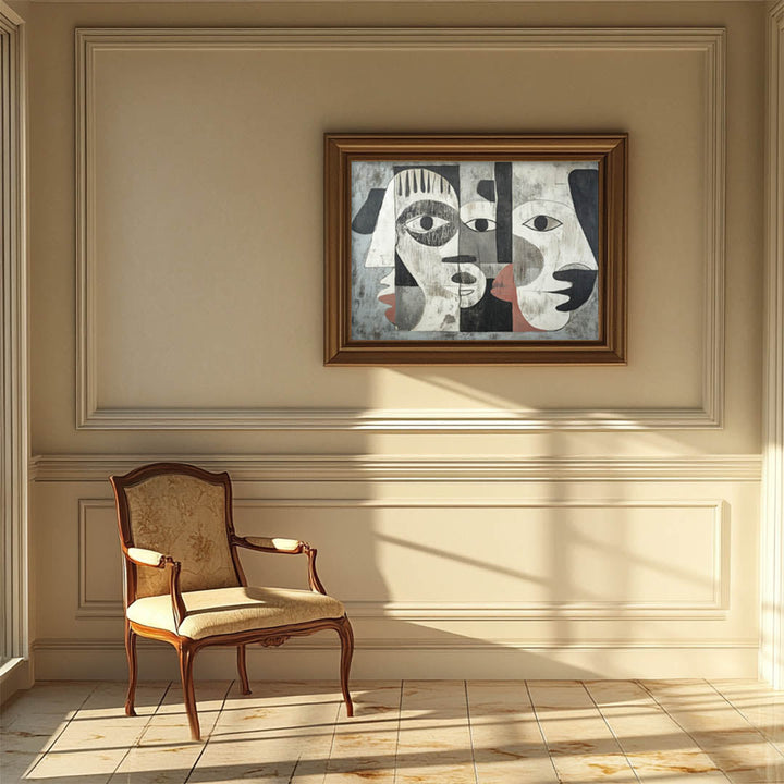 Cubist Faces: A Minimalist Abstract Expression Picasso Inspired