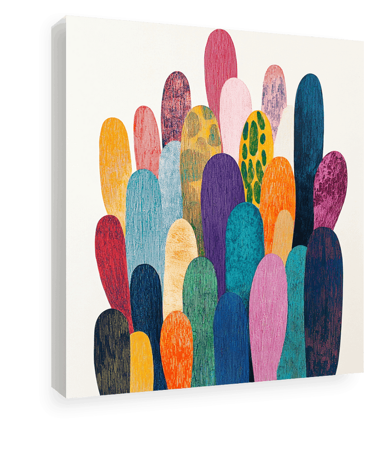 Vibrant Cacti: Minimalist Color Explosion
