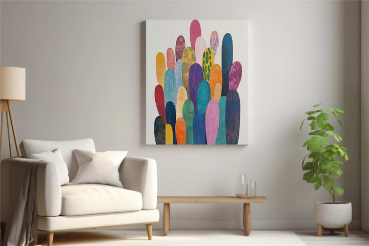 Vibrant Cacti: Minimalist Color Explosion