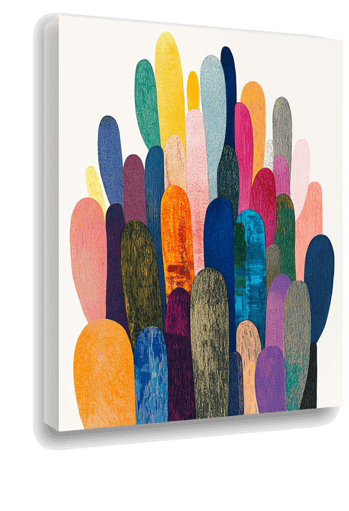 Vibrant Cactii: Contemporary Digital Art