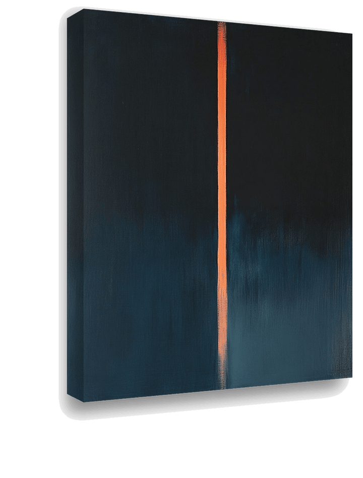 Luminous Lines: Abstract Minimalist Art in Blue and Orange