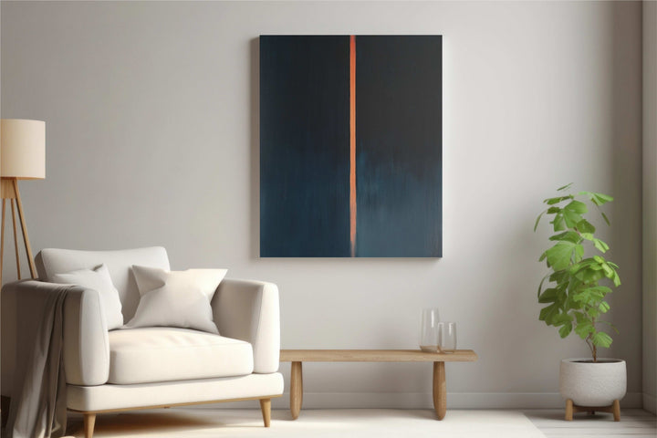 Luminous Lines: Abstract Minimalist Art in Blue and Orange