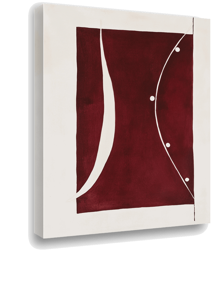 Crimson Harmony: A Minimalist Abstract Design in Burgundy and Cream