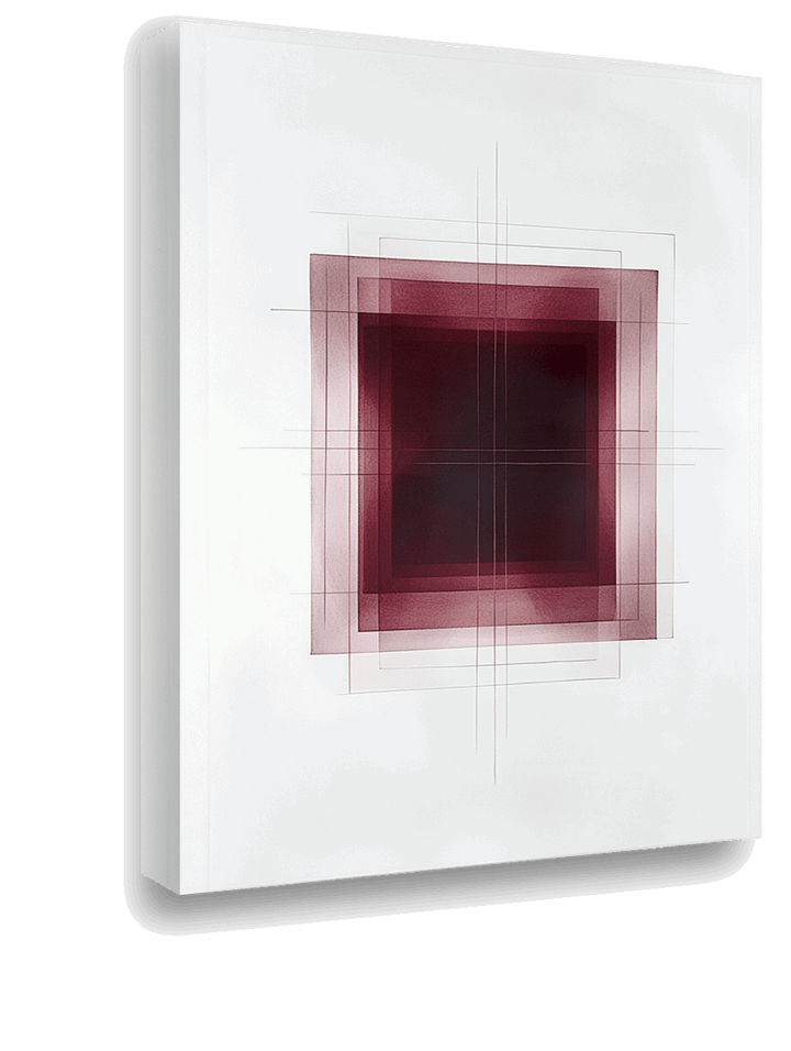 Geometric Elegance: Minimalist Burgundy Shapes