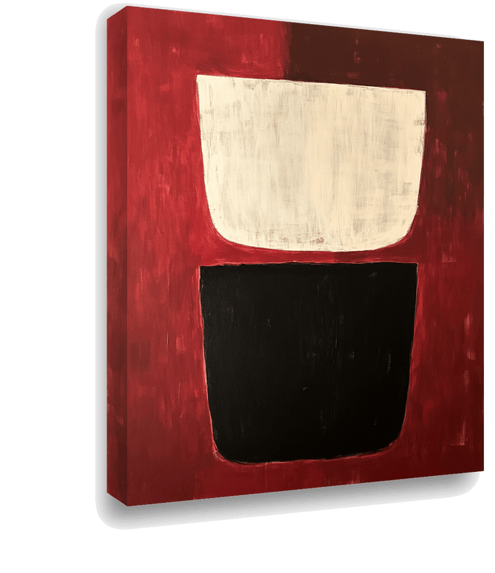 Minimalist Cup: Abstract Geometry in Red, Black, and White