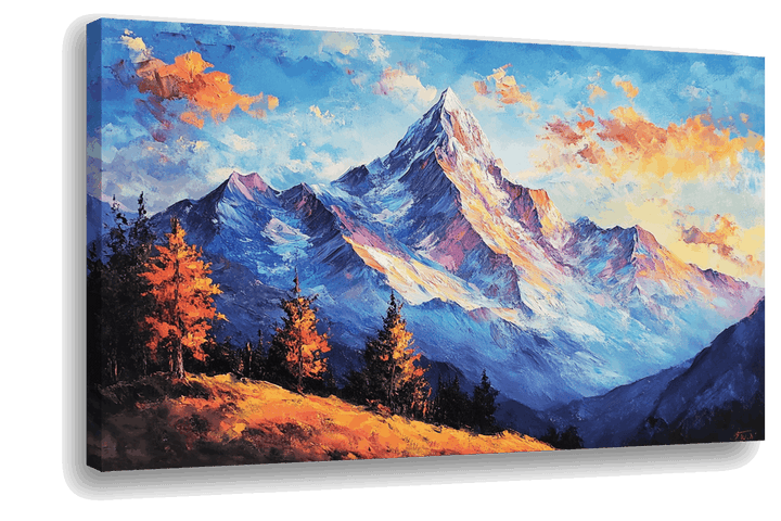 Golden Hour Majesty: Alpine Mountain Landscape