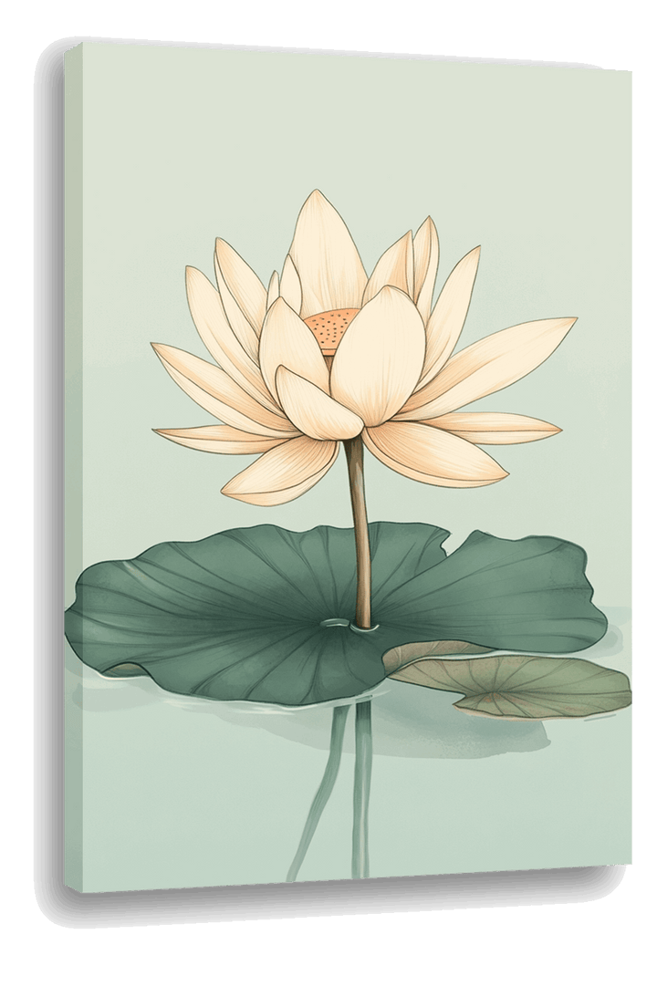 Lotus Harmony: Minimalist Lotus on Water