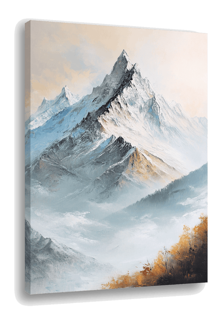 Timeless Peaks: Snow-Capped Mountain Masterpiece