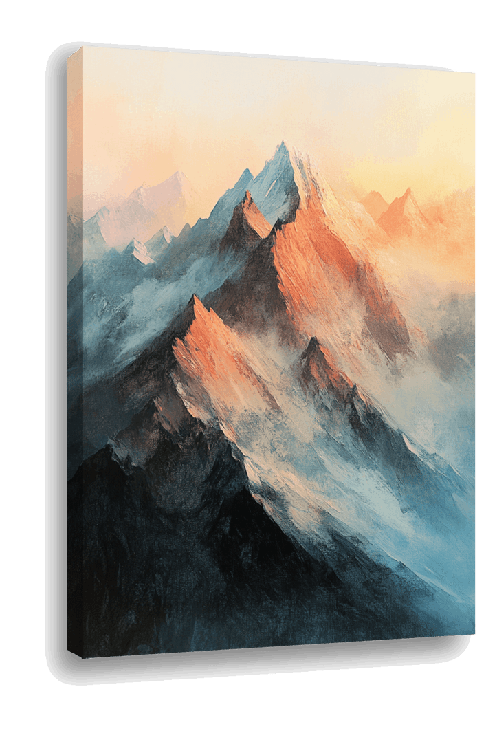 Sunset Serenity: Watercolor Mountain Landscape