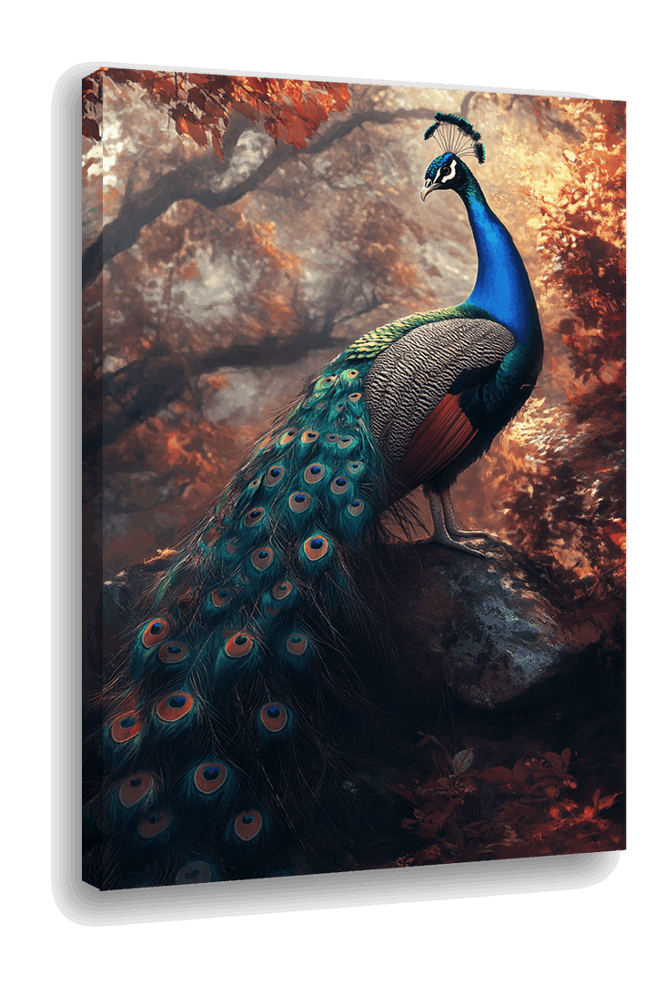 Majestic Plumage: Peacock in the Forest