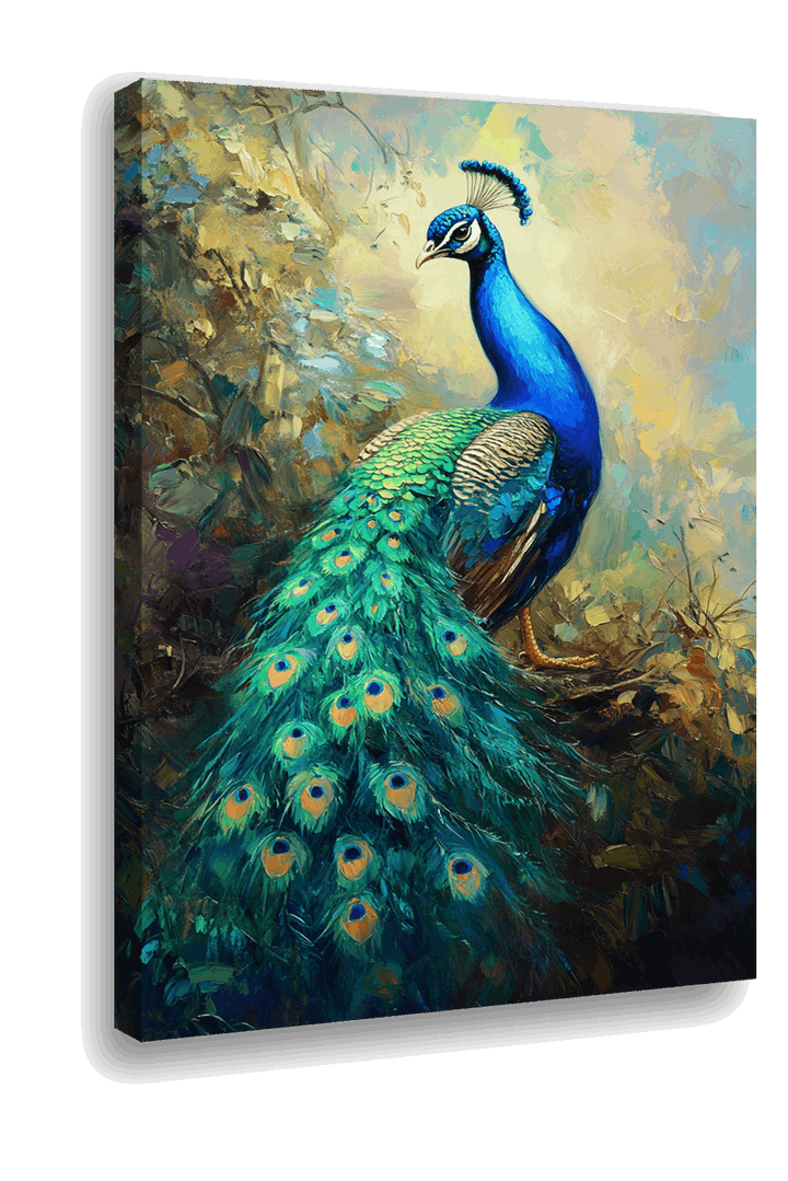 Enchanted Plumage: Peacock in the Forest Clearing