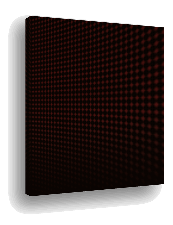 Crimson Glow: Dark Brown Canvas with Red Dot Symmetry