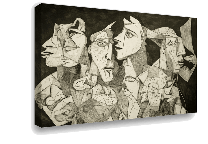 Cubist Expressions: Black and White Portraits