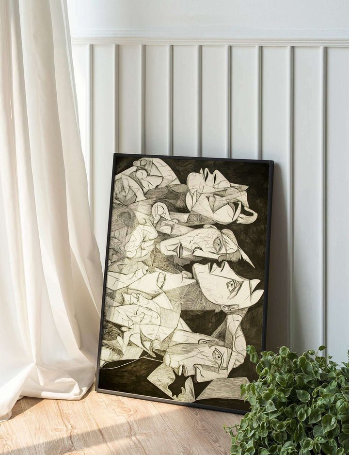 Cubist Expressions: Black and White Portraits