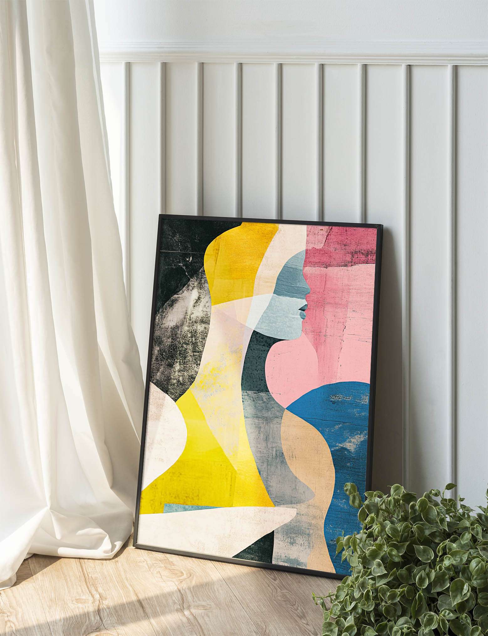Elegant Abstract Woman: Colorful Illustration