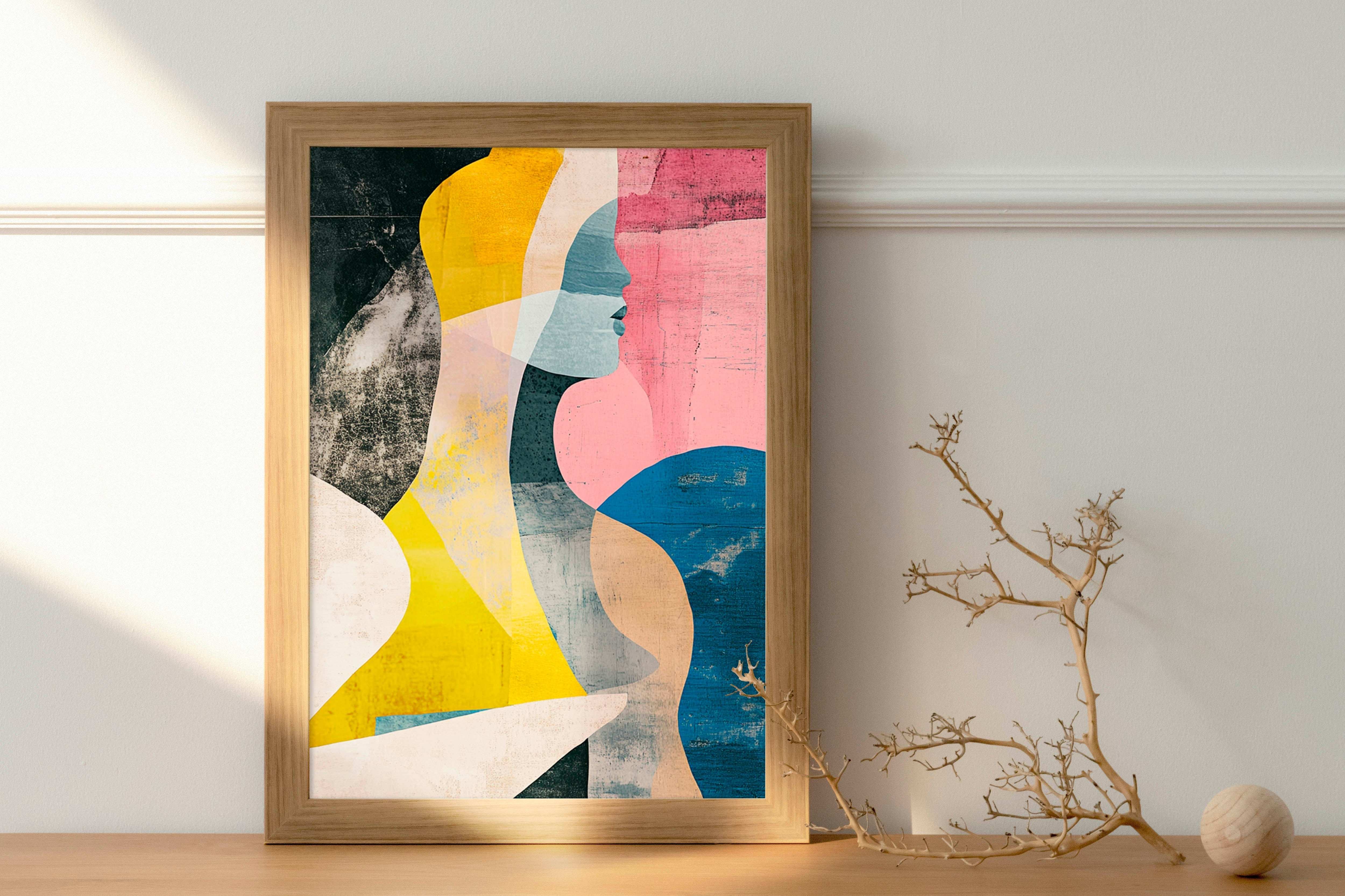 Elegant Abstract Woman: Colorful Illustration