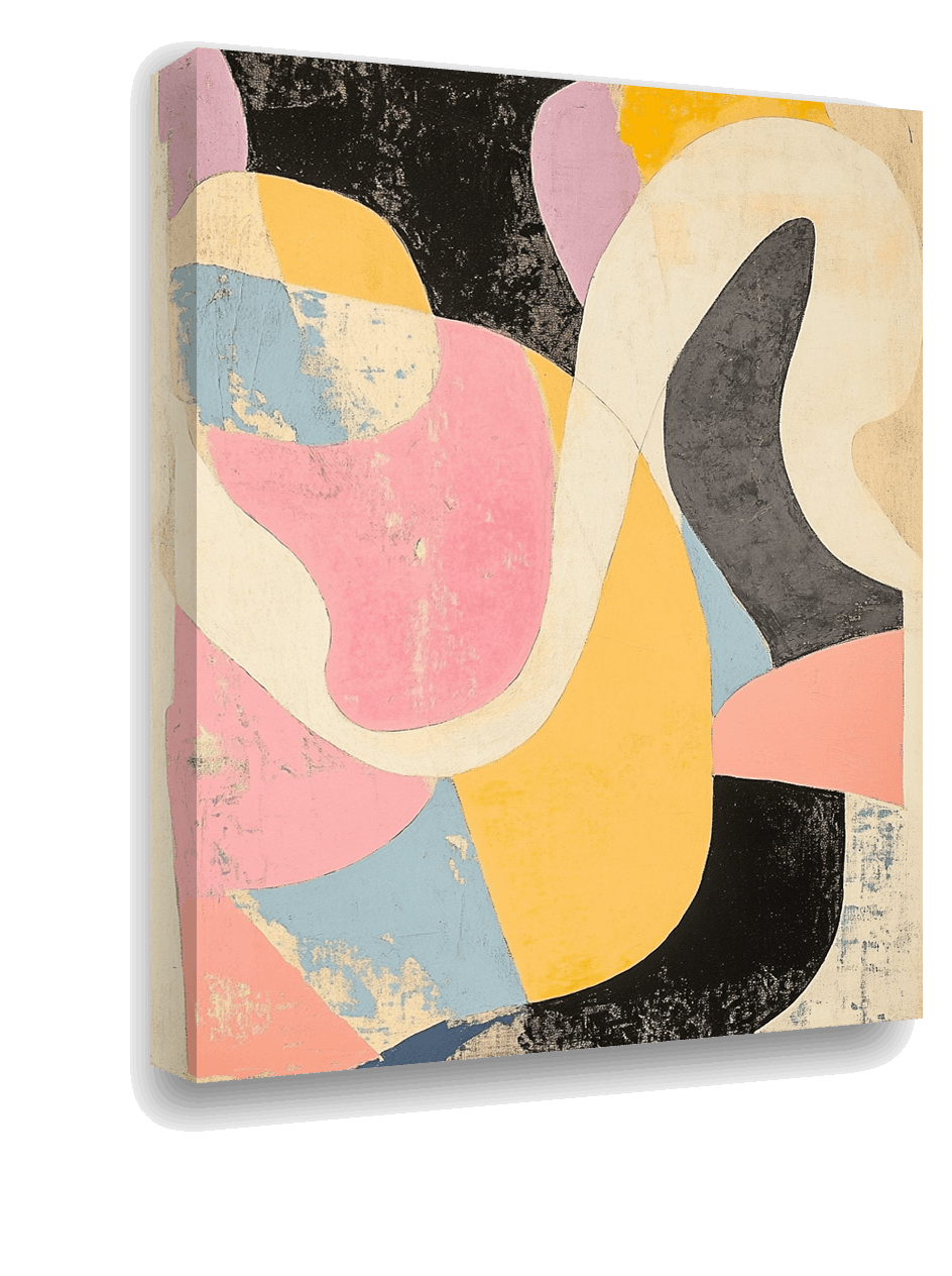 Pastel Harmony: Retro Collage Art