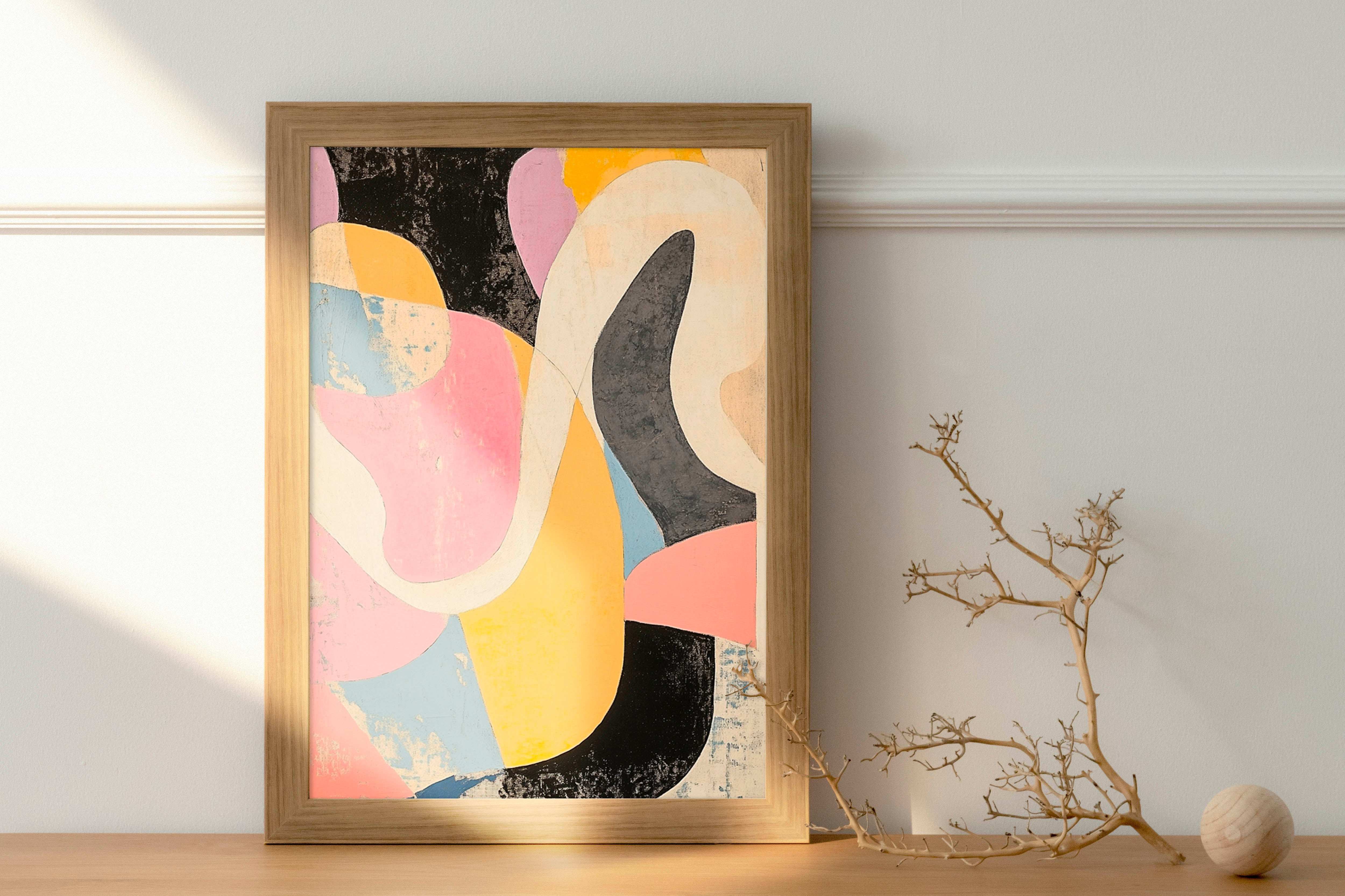 Pastel Harmony: Retro Collage Art