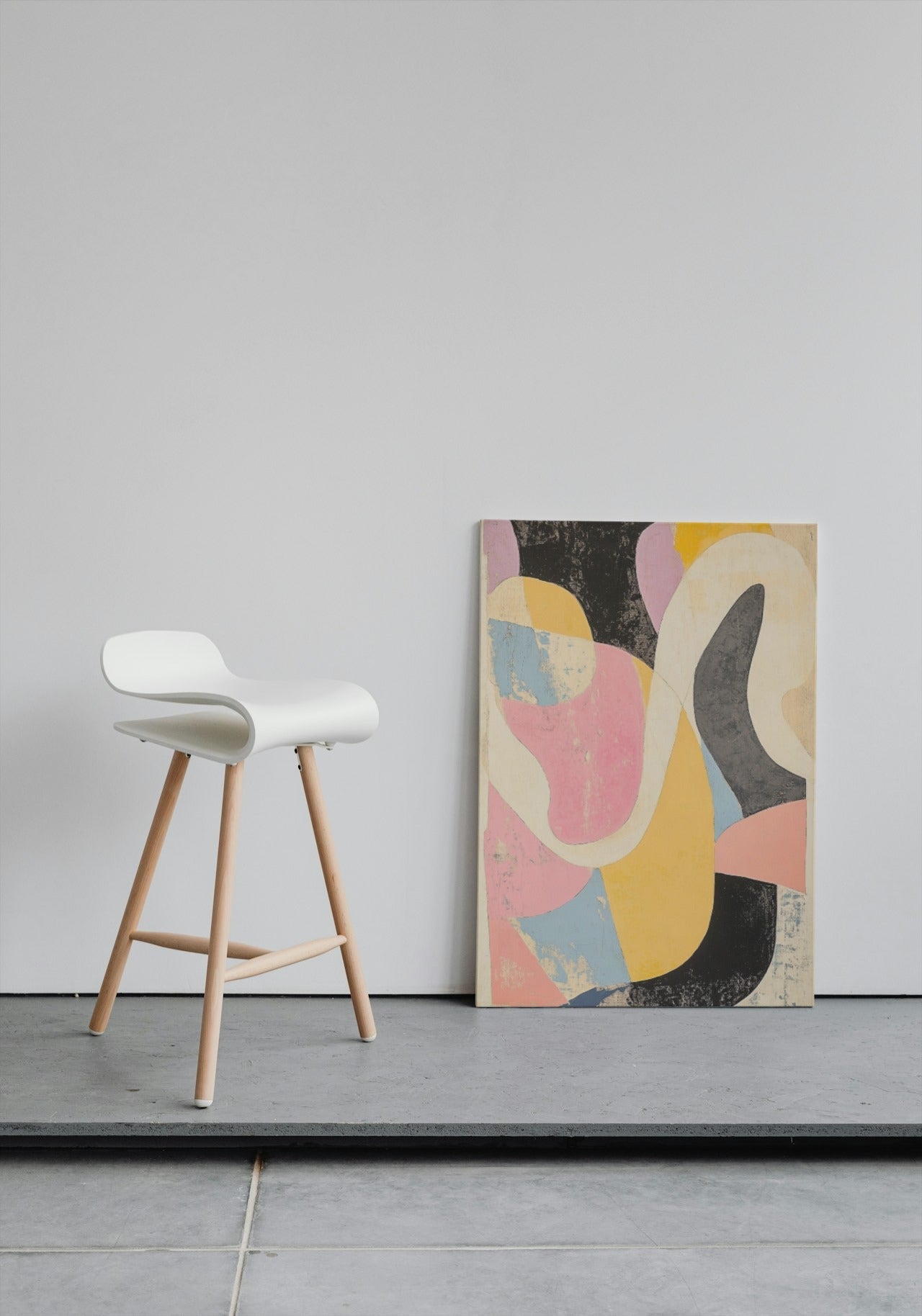 Pastel Harmony: Retro Collage Art