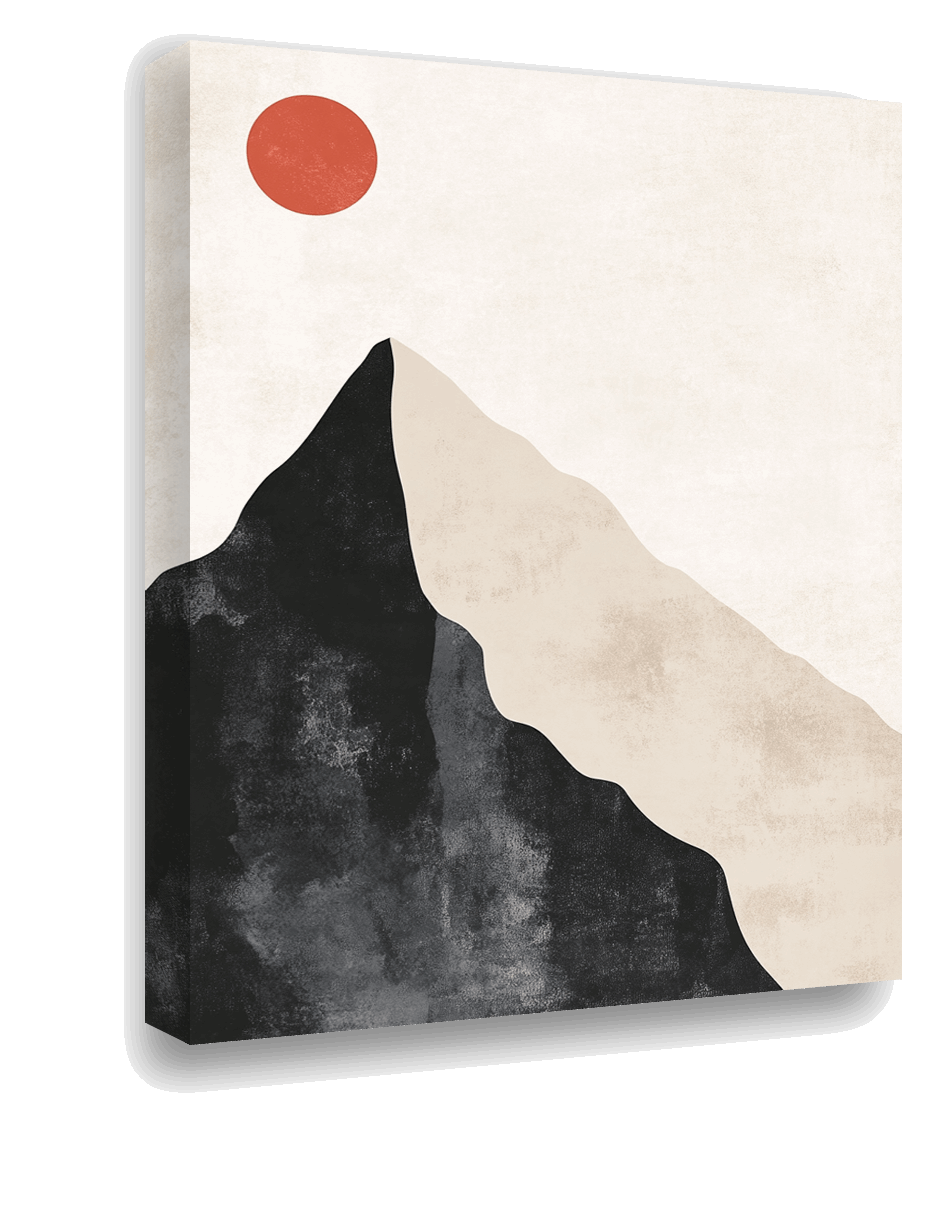 Serene Peaks: Minimalist Mountain Sunrise