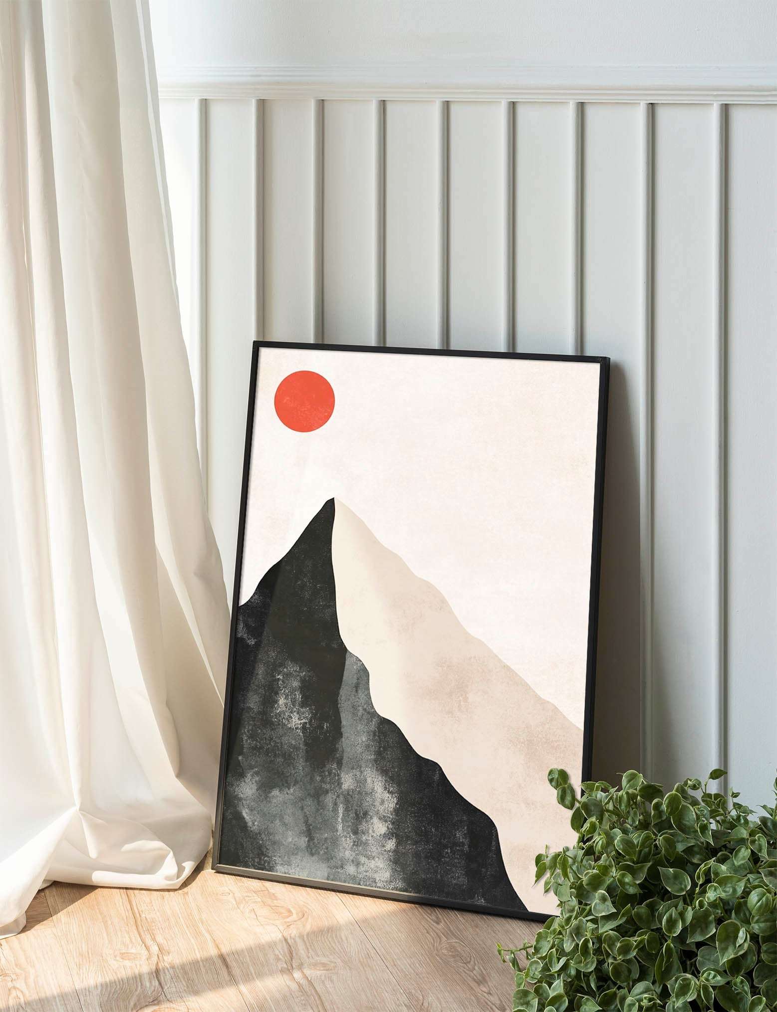 Serene Peaks: Minimalist Mountain Sunrise