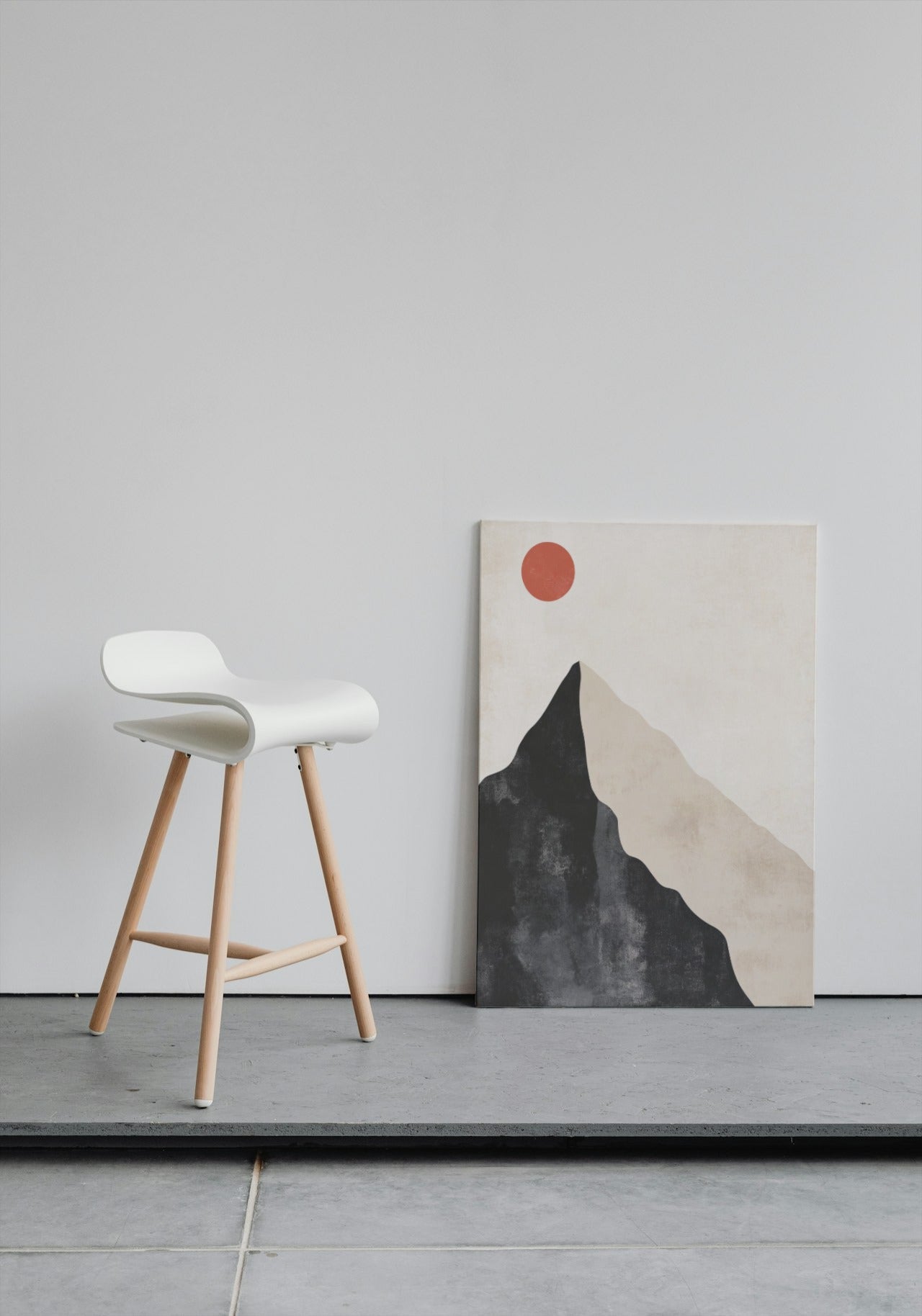 Serene Peaks: Minimalist Mountain Sunrise