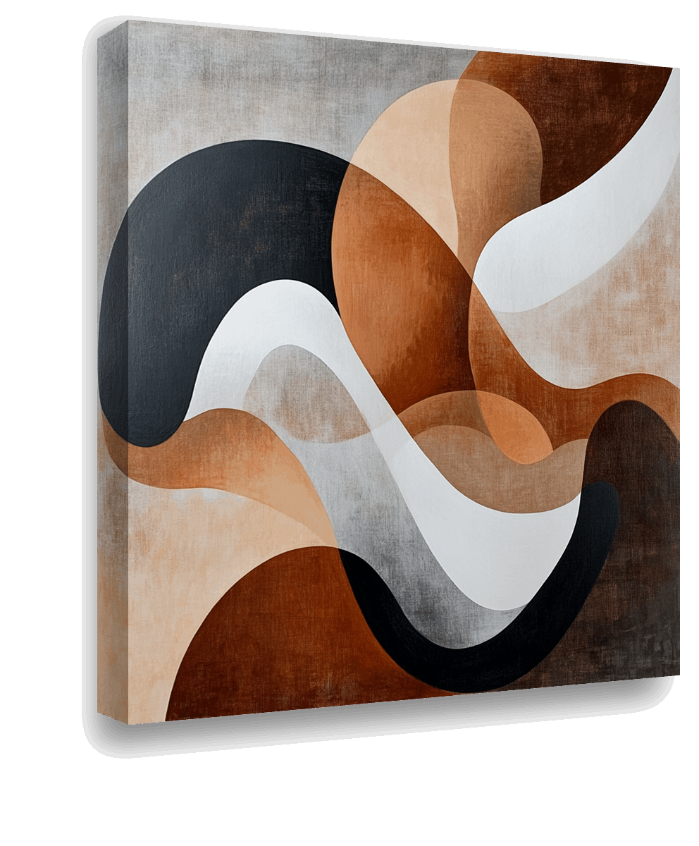 Boho Harmony: Abstract Shapes in Earth Tones
