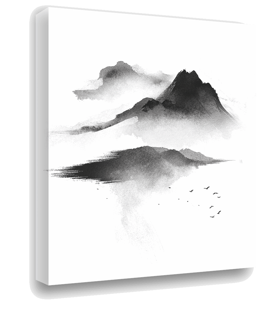 Whispers of Nature: Minimalist Mountain Landscape