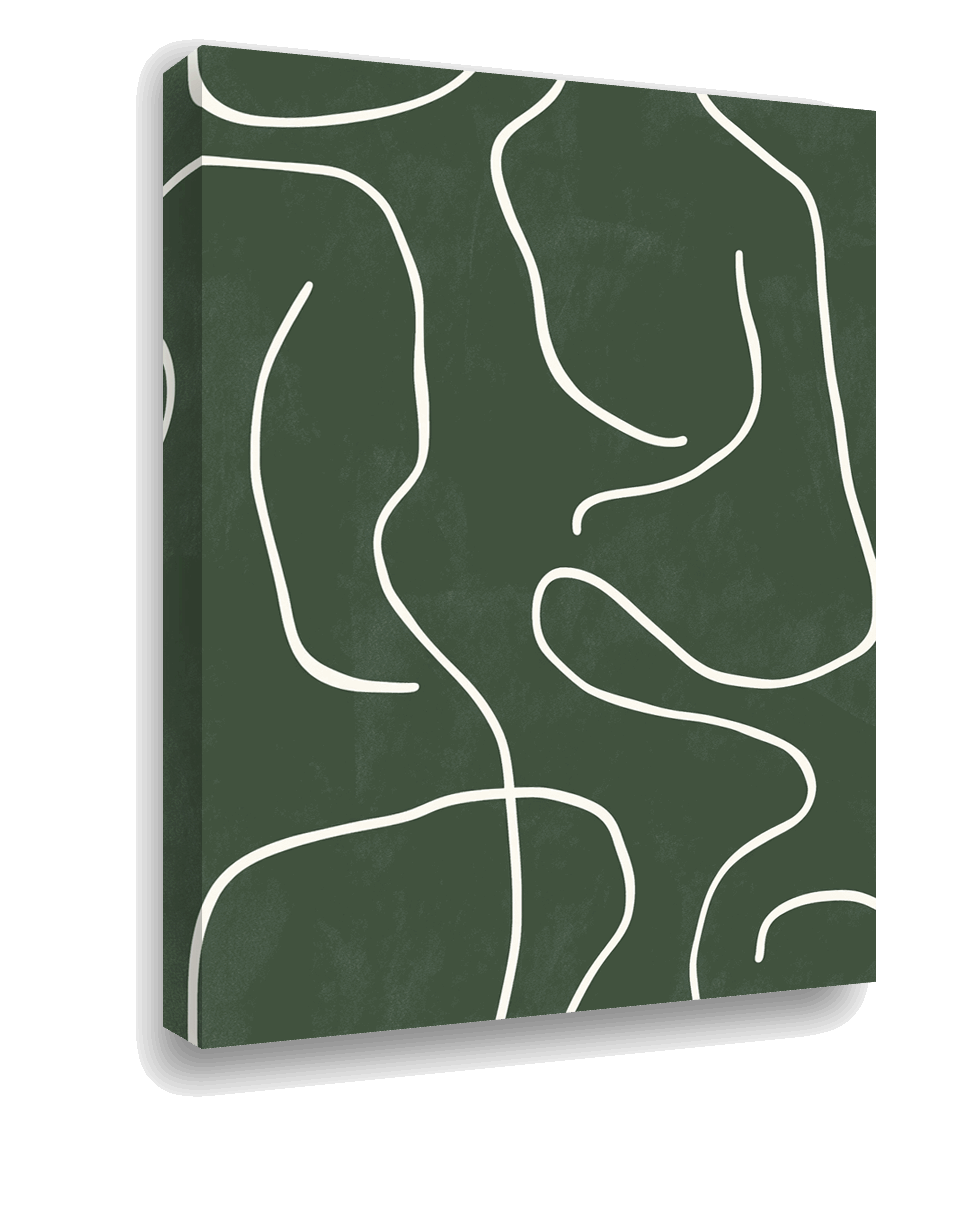 Organic Whispers: Minimalist Line Art in Green