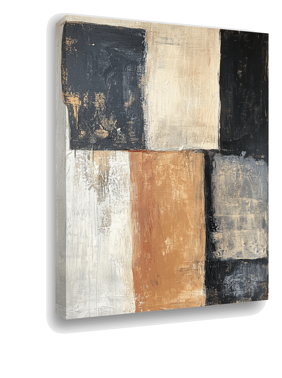 Timeless Blocks: Rustic Elegance in Black and Beige