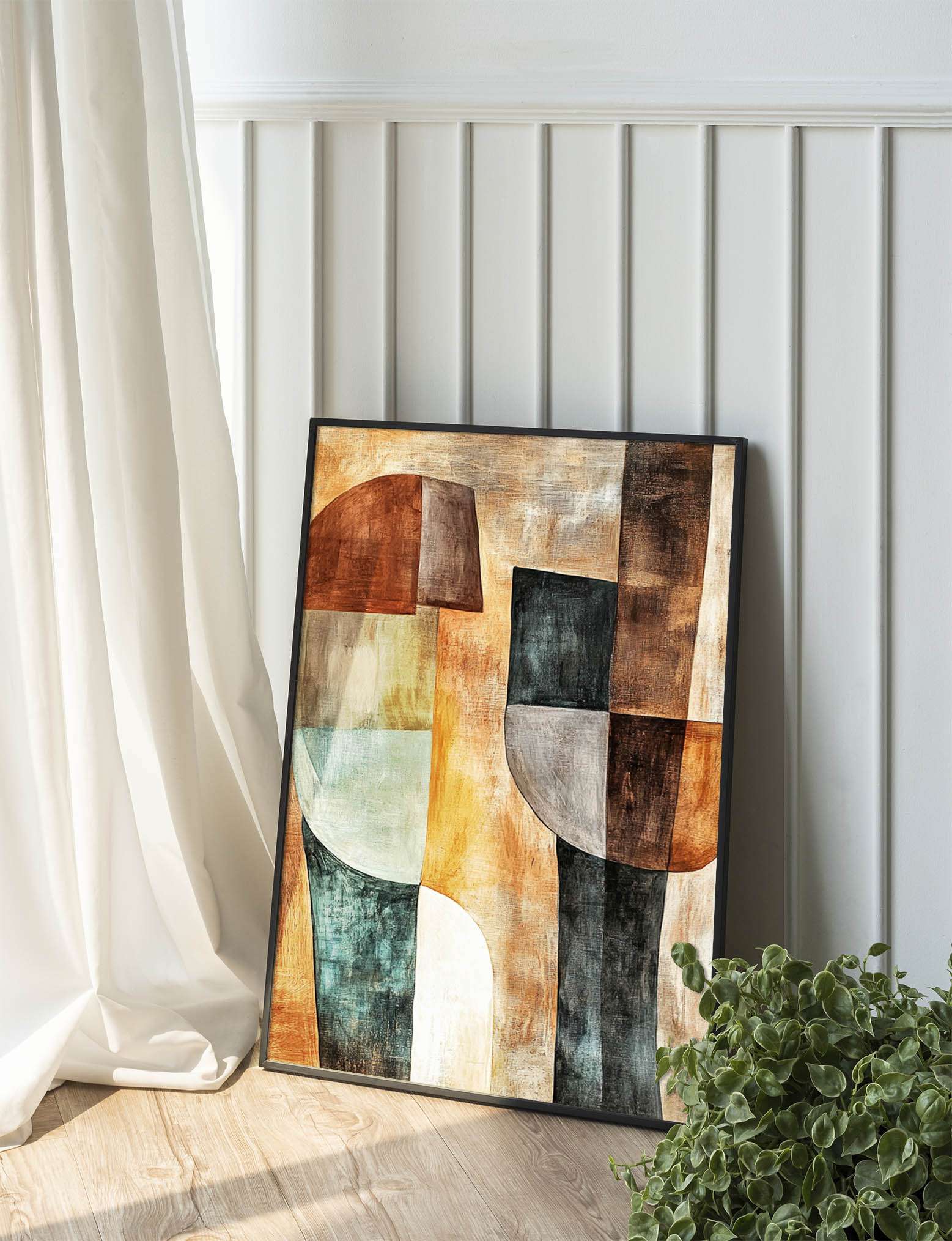 Harmony of Earth Tones: A Modern Abstract Journey