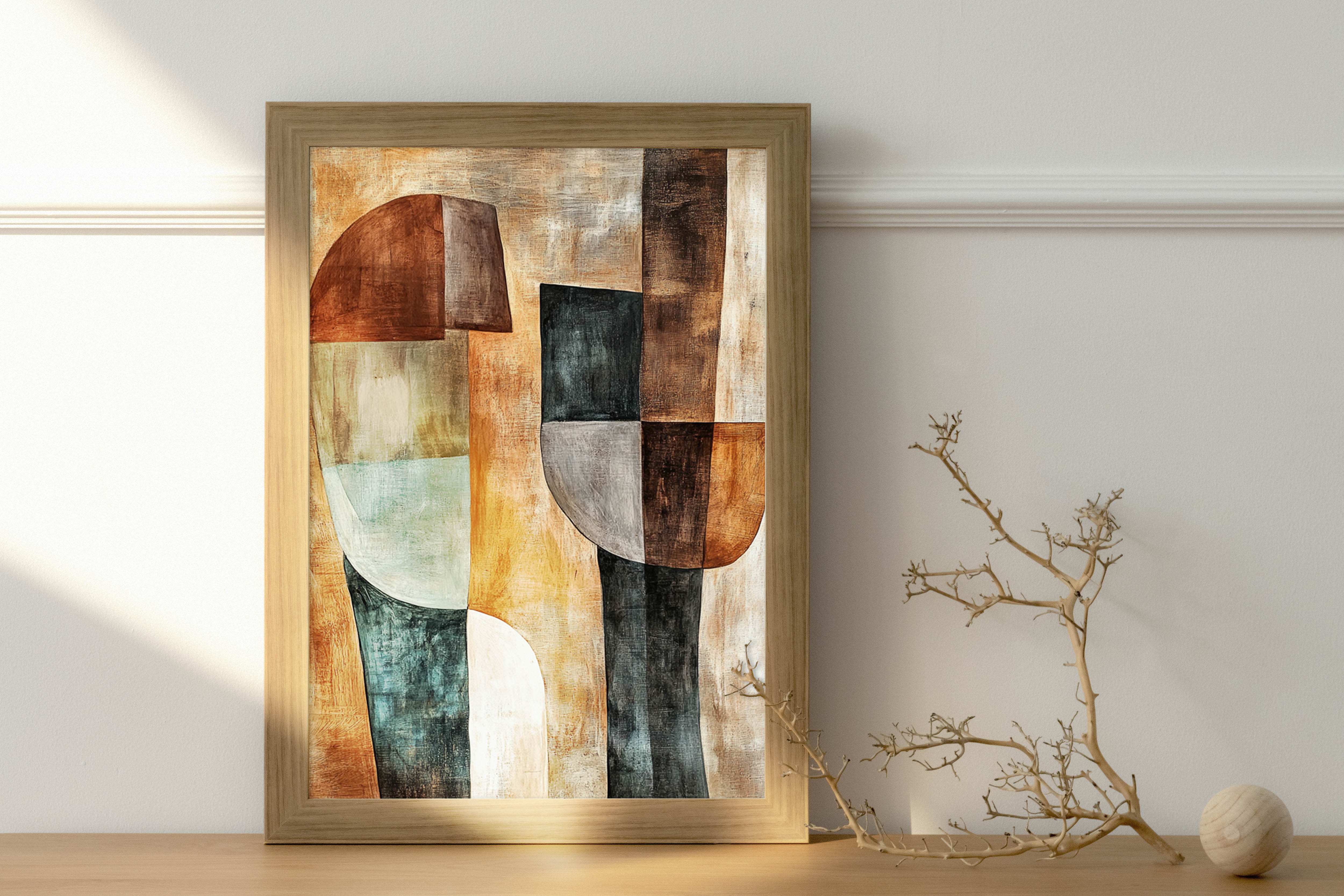 Harmony of Earth Tones: A Modern Abstract Journey