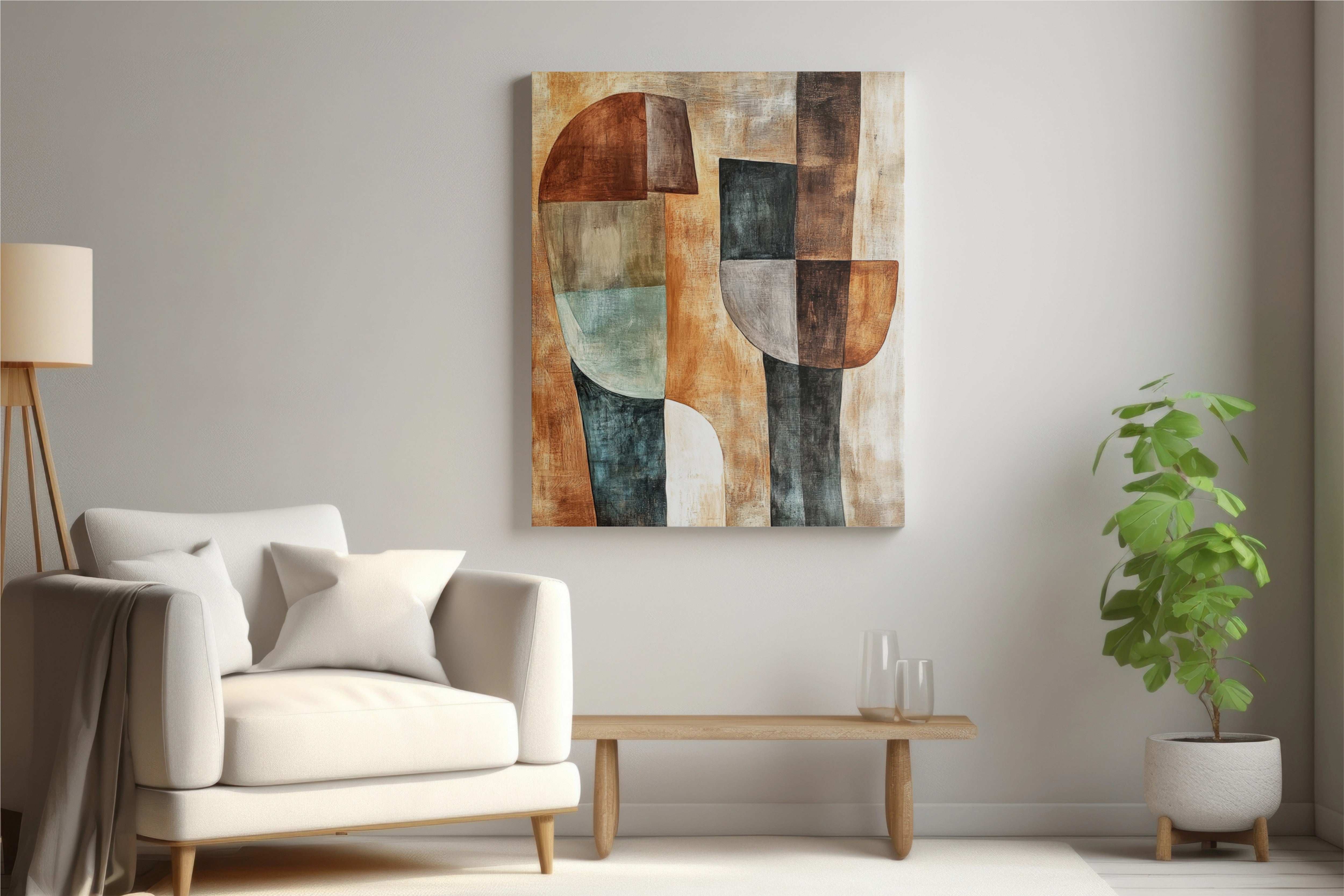 Harmony of Earth Tones: A Modern Abstract Journey