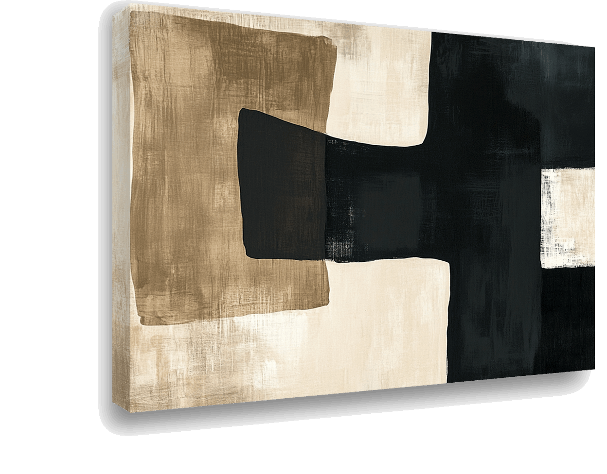 Subtle Dynamics: Beige and Black Composition