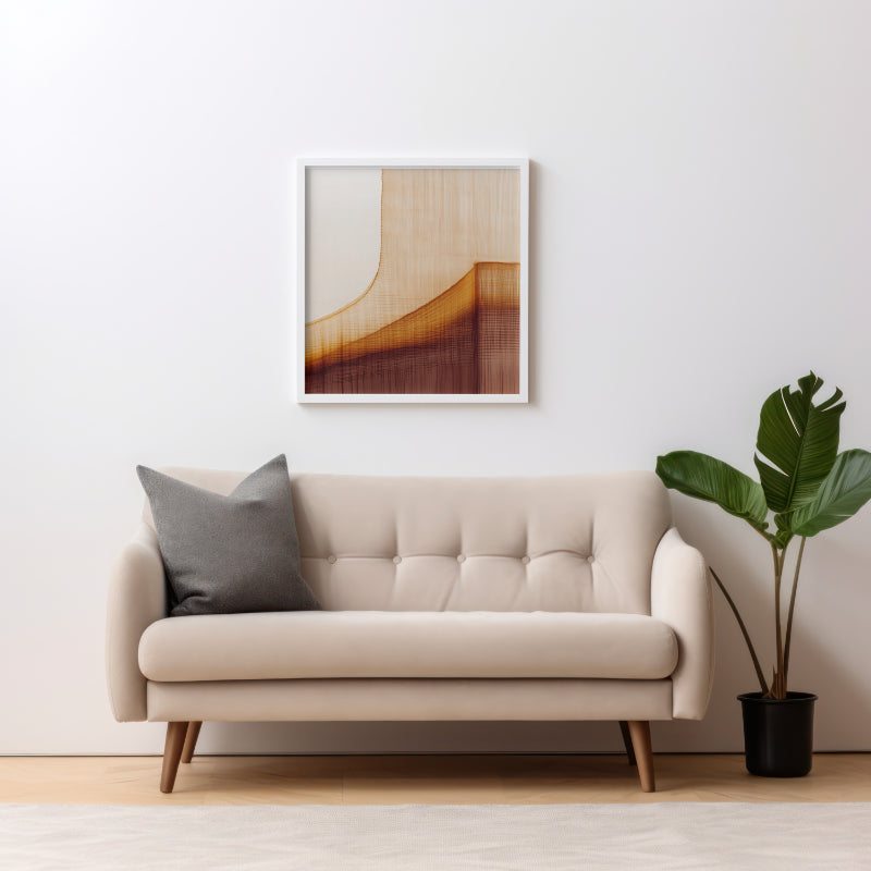 Serene Flow: Abstract Brown and Beige Gradient Art
