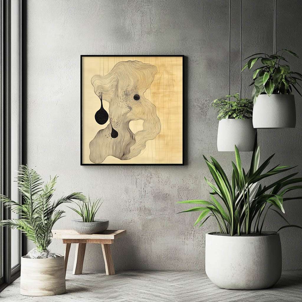 Oceanic Whispers: Abstract Wood Carving Art