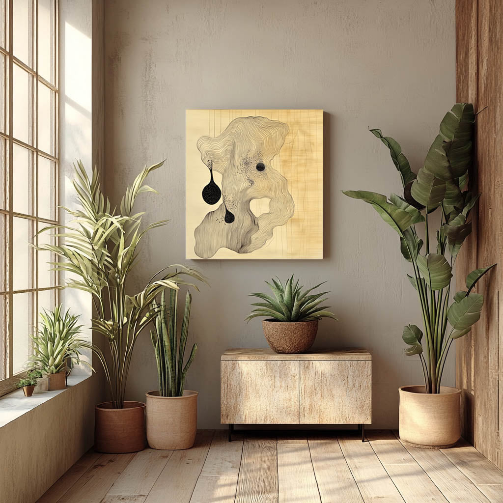 Oceanic Whispers: Abstract Wood Carving Art