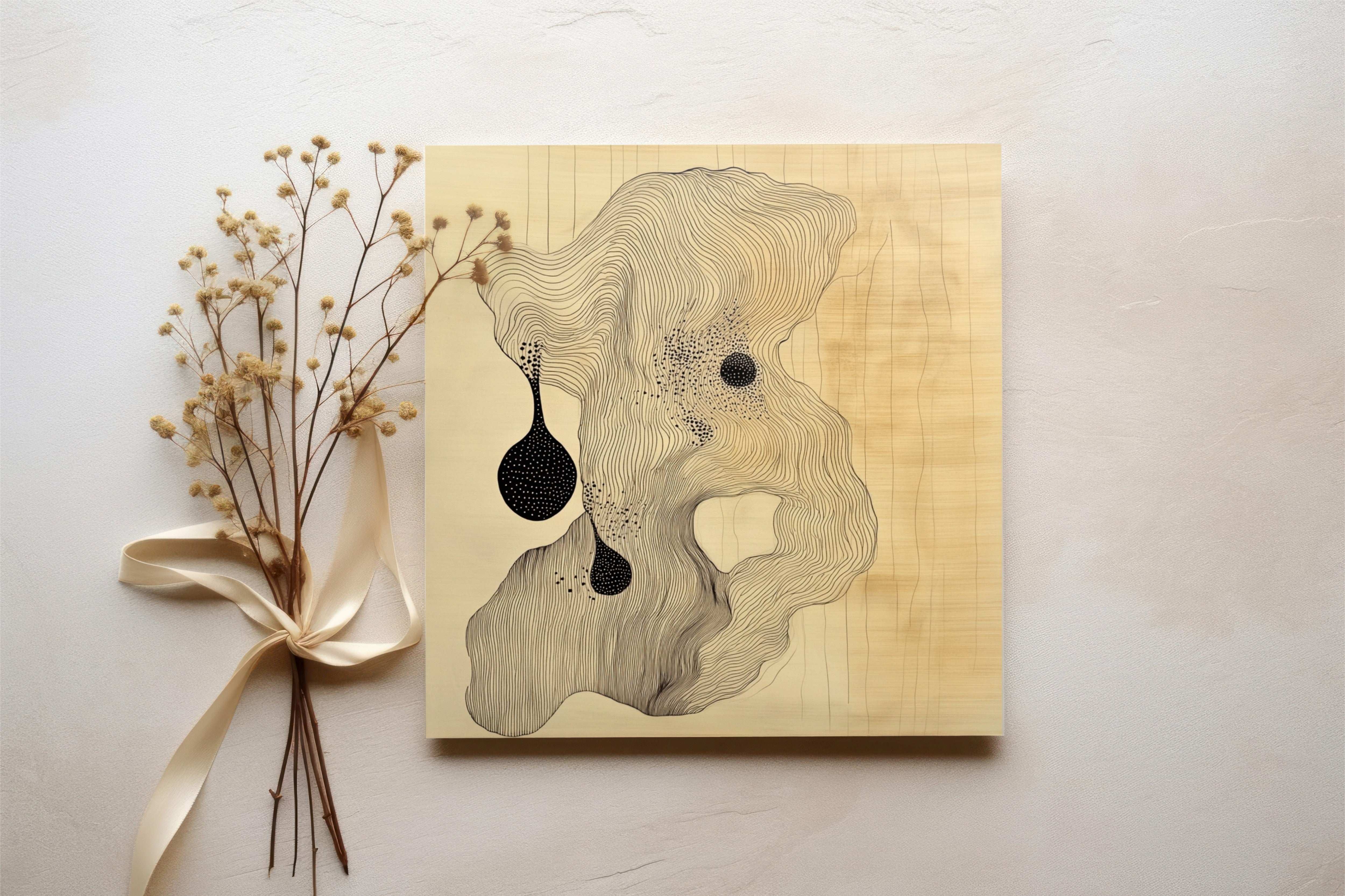 Oceanic Whispers: Abstract Wood Carving Art
