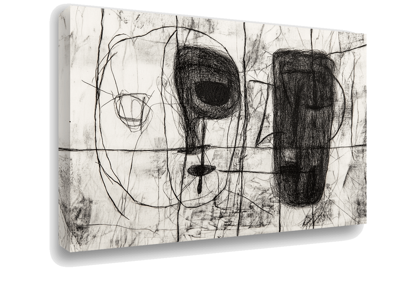 Minimalist Faces: Black and White Abstract Line Art